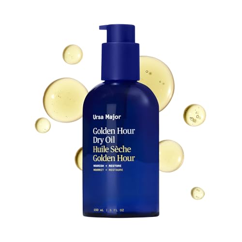 Ursa Major Golden Hour Dry Oil | Nourishes, Moisturizes & Supports Skin¡¯s Barrier | Fast-absorbing, Natural Body & Hair Oil | Conditions and Detangles Hair | Vegan, Cruelty-Free, Non-Toxic | 5 ounce