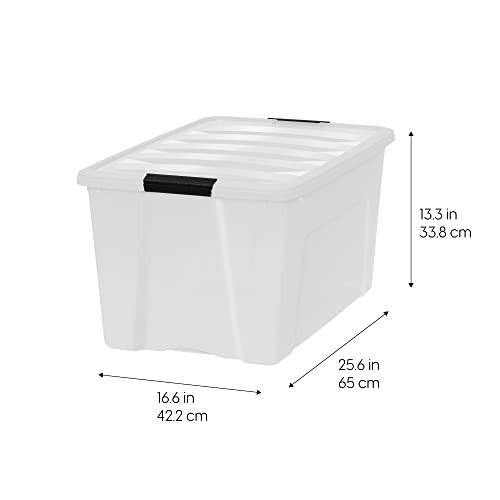 Pearl 4-Pack 72 Quart Stackable Storage Bins with Lids - Made in USA