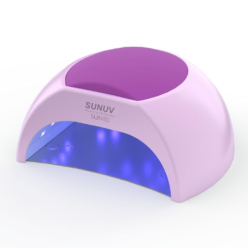 SUNUV SUN2C Purple 48W LED UV Light Nails Lamp, UV Lamp for Gel Nails with 4 Timer Settings,Hema-Free Gel Nail Polish Kit, 16 Colors Gel Polish Set
