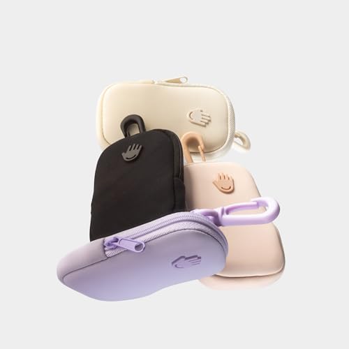 Ivory Zippered Pouch with Snap Hook for 1 FL OZ Touchland Hand Sanitizer - Attachable Bag Accessory