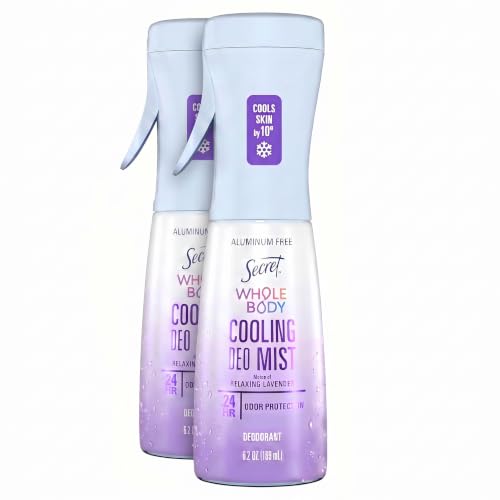 Secret Lavender Whole Body Cooling Deodorant Mist Aluminum Free 5.2 fl oz Pack of 2