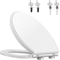 Hibbent 18.5'' Elongated Quiet Close Toilet Seat with Cover - Premium
