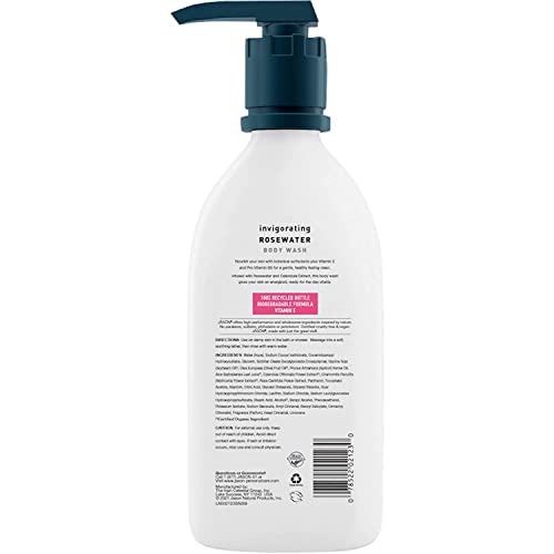 JASON Natural Body Wash, Purifying Tea Tree & Invigorating Rosewater, 30 Oz (2 Pack)