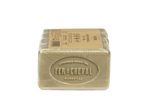 Pack of 4 Fer à Cheval Pure Olive Marseille Soap Bars - Natural Hypoallergenic French Olive Oil Soap
