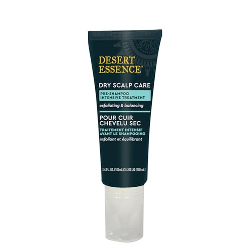 Desert Essence Dry Scalp Care Pre-Shampoo Intensive Treatment - Micro-Exfoliating, Eliminates Product Build-up and Oil for Healthier Hair and Scalp - 3.4 Fl Oz Bottle