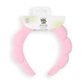 Revolution Skin Padded Headband, Pink Bubble Design for Washing Face, Makeup & Skincare Application, Machine-Washable