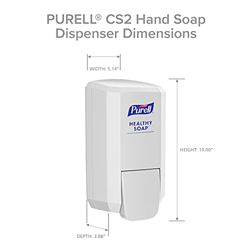 PURELL CS2 Manual Hand Soap Dispenser, White, for 1000 mL PURELL CS2 Healthy SOAP Refills (Pack of 1) - 4131-06