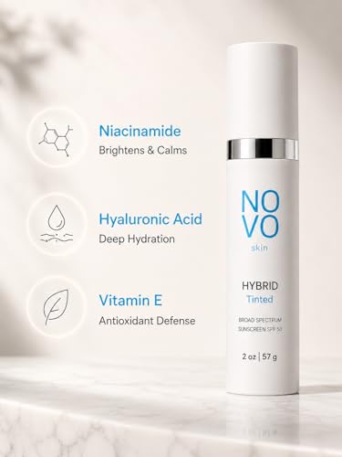 SPF 50 Tinted Hydrating Face Sunscreen with Zinc Oxide & Niacinamide – Broad Spectrum Moisturizer, 2 oz