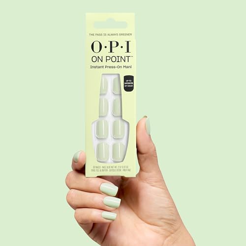 OPI On Point Press On Nails | Short Round, Squoval, Almond & Nail Art Press On Nails | 30 Count with Glue | Long Lasting, Reusable, Non-damaging | Spring 2026 Shades