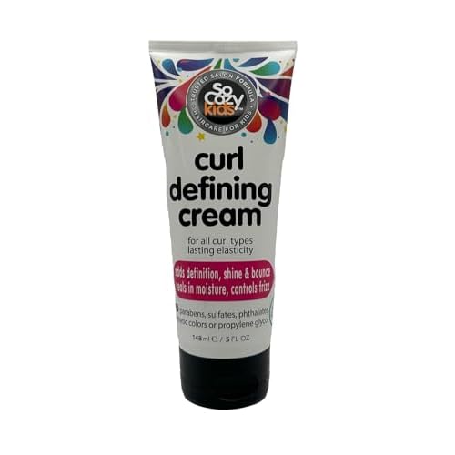 SoCozy Curl Defining Cream (5 Fl Oz) Kids Curl Cream for Curly Hair, Adds Definition, Shine & Bounce, Hair Cream for Wavy, Coily and Curly Hair, Enriched with Vitamins, Castor Seed, & Avocado Oil