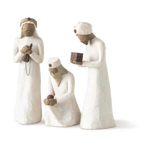 Willow Tree Nativity Three Wisemen Hand-Painted Resin Figures - Christmas Decor