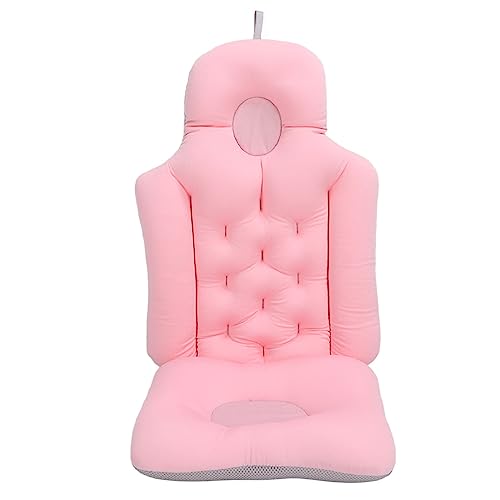 Bathtub Cushion Bathtub Pillow Soft Breathable Folding Headrest Back Support Bath Pillow Cushion for Adults Spa(Pink)