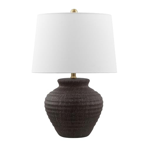 SAFAVIEH Ledger Table Lamp - 22.5 Inch Coastal Dark Brown Bedside Lamp