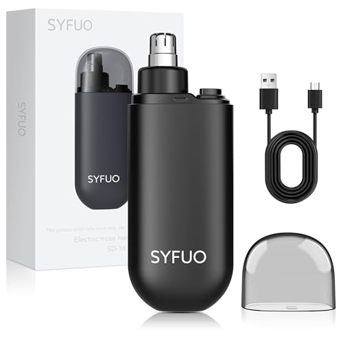 Yonune SYFUO Nose Hair Trimmer for Men,Portable Painless Ear and Nose Hair Trimmer USB Rechargeable,Nose Trimmer Women with 9000 RPM,360¡Æ Rotating Waterproof Dual Edge Blades(Black)