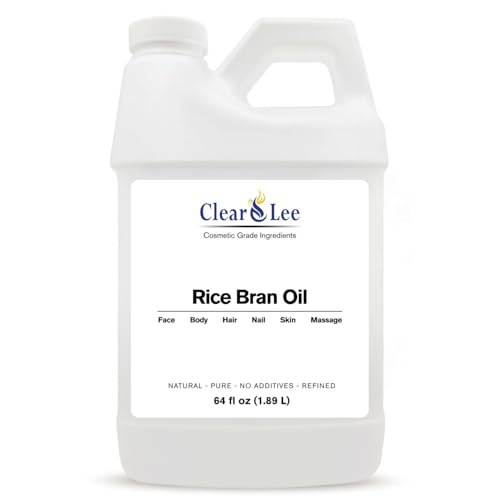 ClearLee Rice Bran Oil 64 oz - Pure Cosmetic Grade Natural Skin & Hair Oil for Massage & DIY Beauty