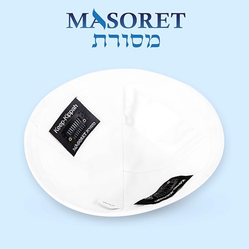 Masoret Jewish Kippah Hair Clip Set - 10 Durable Metal Fasteners with Matching Comb