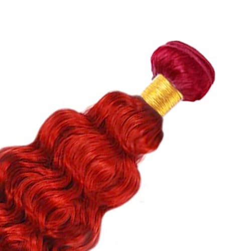 Red Deep Wave Human Hair Bundles 26 Inch - Unprocessed Brazilian Virgin Hair - #RED D