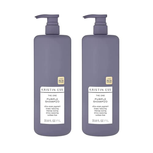 Kristin Ess The One Purple Shampoo 33.8 Fl Oz Pack of 2 - Sulfate-Free Blonde Toning