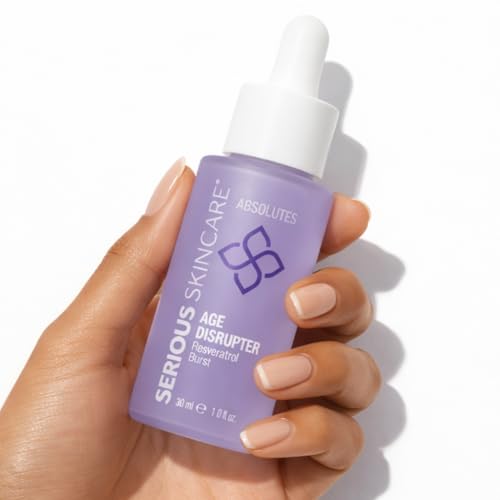 Serious Skincare Absolutes Age Disrupter Facial Treatment Serum with Resveratrol for Smooth & Radiant Skin - Grape Skin Stem Cells - Improve Elasticity - 1 oz.