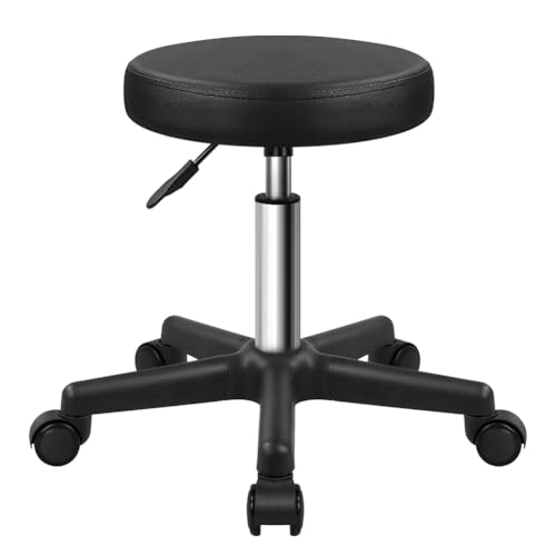 FURWOO Adjustable Rolling Stool for Spa Salon Massage Black