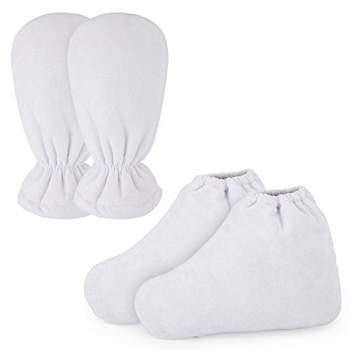 Paraffin Heated SPA Mittens & Foot Liners - Large Size, Elastic Fit, Hot Wax Compatible