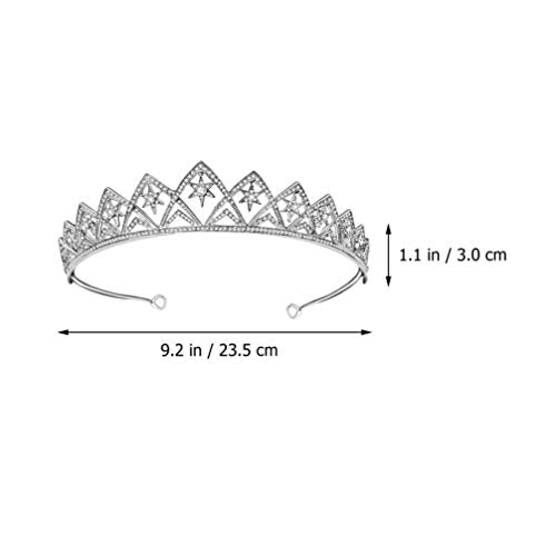 Silver Bridal Tiara Crown Headband for Wedding & Party Women Girls - Rhinestone Headdress
