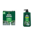 Irish Spring Bar Soap for Men Original Clean 3 Count Pack of 8 and Body Wash Pump Original Clean 30 Oz