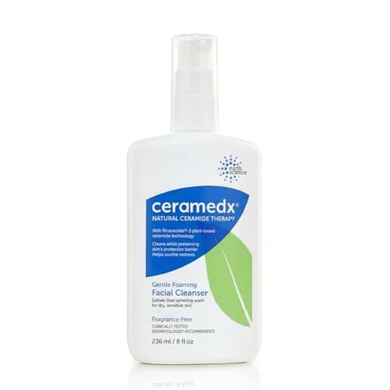 Ceramedx ? Gentle Foaming Facial Cleanser | Natural Ceramide Cleanser for Dry, Sensitive Skin | Cruelty Free, Vegan & Fragrance Free | 8 fl oz