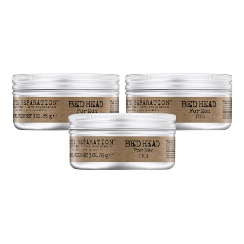 TIGI Bed Head for Men Matte Separation Workable Wax - Use for Strong Hold - For Men's Hairstyles - Use on Damp or Dry Hair - Premium Strong Hold Hair Wax - 3 oz (3 Pack)