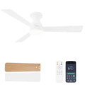 48-Inch White Flush Mount Ceiling Fan with Lights and Remote Control