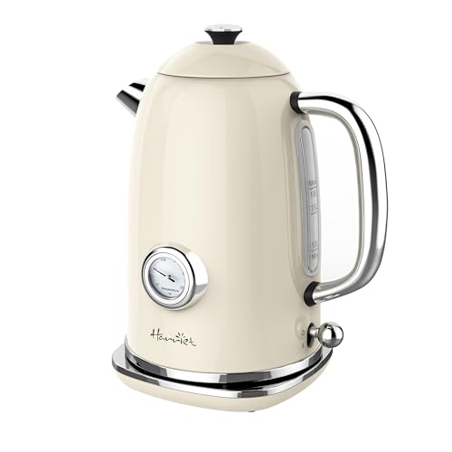 Electric Kettle 61oz with Thermometer, Retro Stainless Steel Hot Water Boiler
