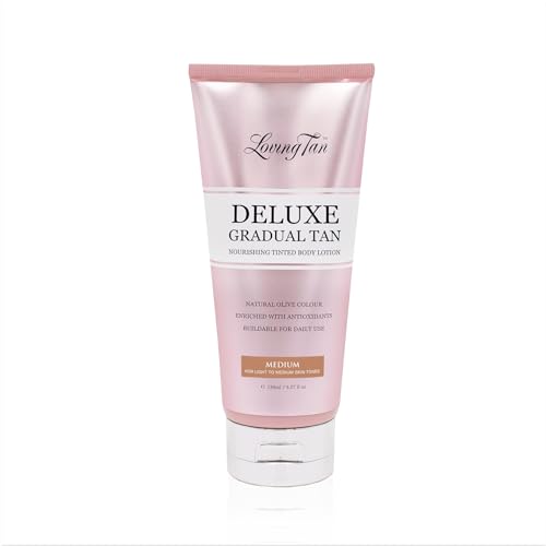 Loving Tan Deluxe Gradual Tanning Lotion (5.07Oz) + Face Tan, Medium (1.6Oz) - Streak Free, Natural Professional Strength Sunless Tanner, 7+ Applications per Bottle, Naturally Derived DHA, 2-Count