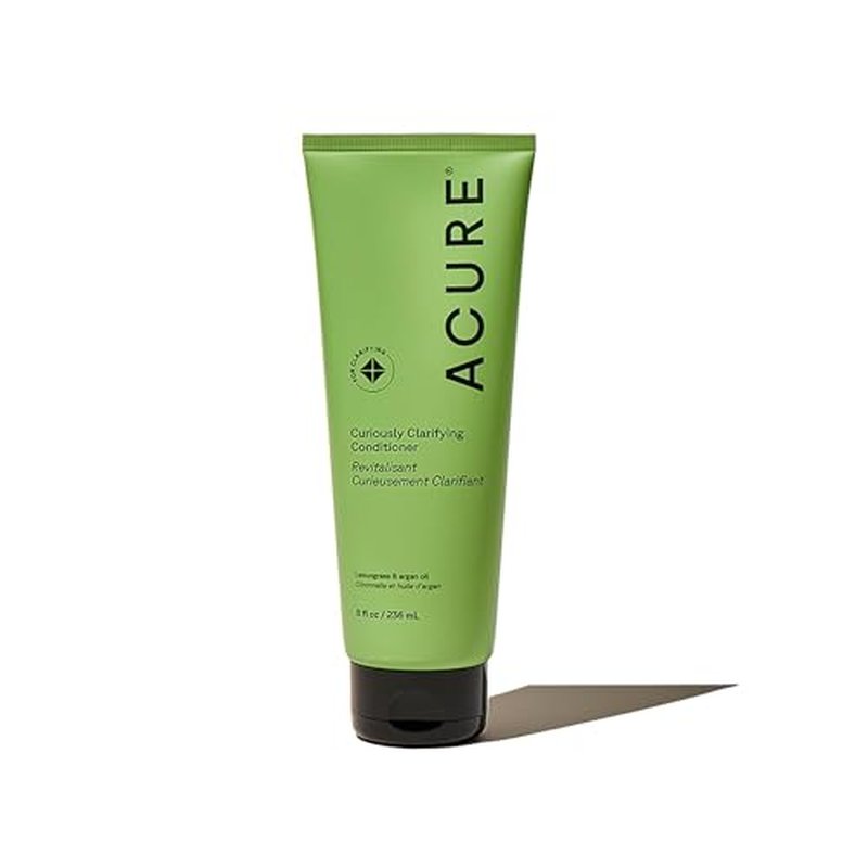 Acure Curiously Clarifying Conditioner - Hair Conditioner for Women & Men with Oily Hair & Residue, Lightweight Hair Care for Curly, Straight, Thick & Thin Locks, Sulfate Free, Vegan - 8 fl oz