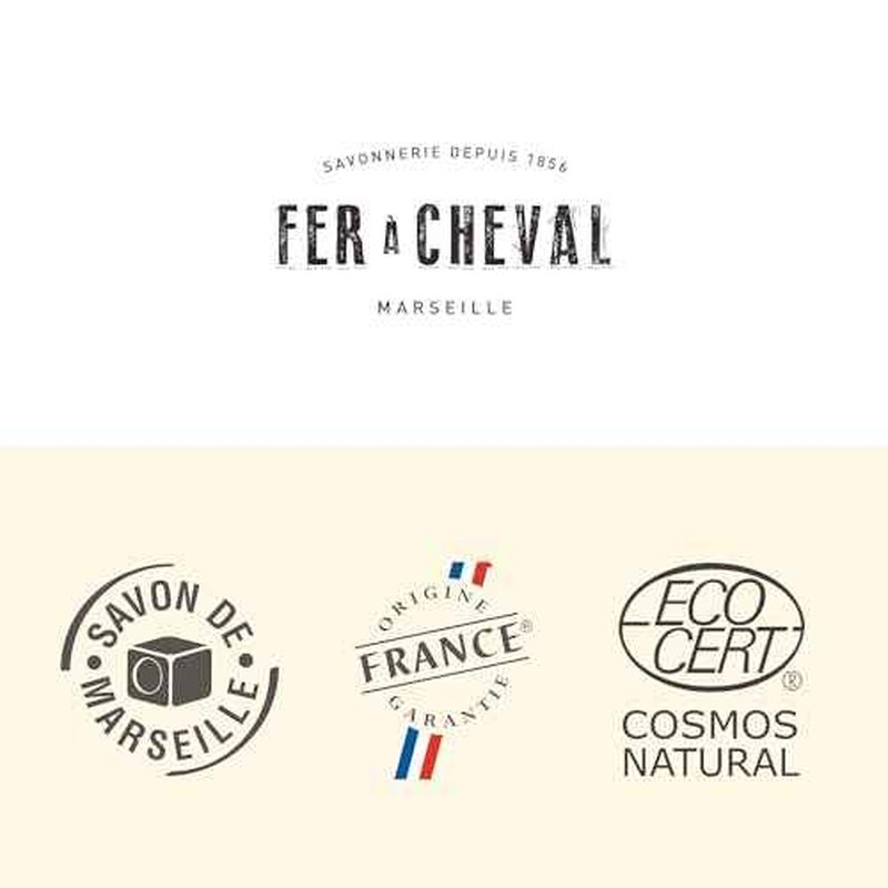 Fer ? Cheval Pure Olive Savon De Marseille Soap Bar Sliced Cubes, French Olive Oil Soap Bar Slices, 4x65 g/2.29 oz