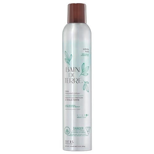 Bain de Terre Infinite Hold Firm Hair Spray 9oz - Long Lasting Control & Shine, Humidity & Heat Protection