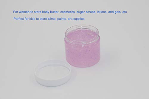 28 Pack 5 oz Plastic Slime Jars with White Lids - Clear, Leak-Proof Storage Containers