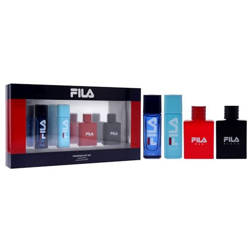 FILA Men's Cologne Gift Set - Long Lasting Refreshing Fragrance, Trendy Portable Bottle, 4 Pieces