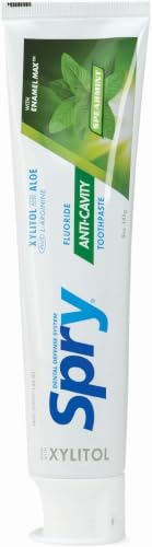 Spearmint Xylitol Toothpaste with Fluoride - Natural Anti-Cavity 5 oz 3 Pack