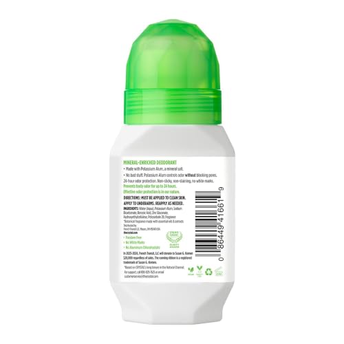 CRYSTAL Mineral Deodorant Roll-On Vanilla + Jasmine Body With 24-Hour