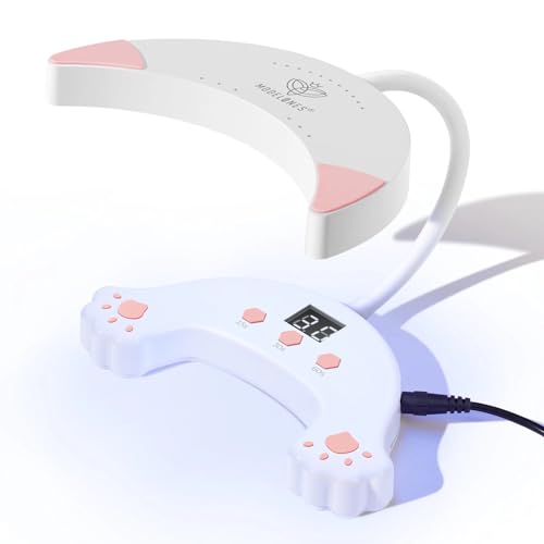 modelones UV LED Nail Lamp, Gooseneck UV Light for Gel Nails, 48 W Nail Light for Gel Polish with 3 Timers and LCD Display, LED Lamp for Fast Curing Gifts for Women Girls