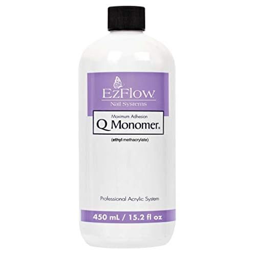 Ezflow Q Monomer Acrylic Nail Liquid - Acrylic Liquid Monomer for Strong Nails Extensions, Nail Enhancement & Sculpting, DIY Salon At-Home Use, 15.2 Fl Oz