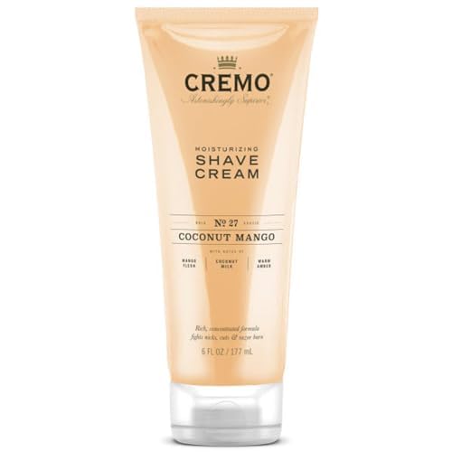 Cremo Barber and Coconut Mango Shave Creams, Ultra-Slick Formulas Fight Razor Burn, Nicks and Cuts, 12 oz Total (2 Pack)