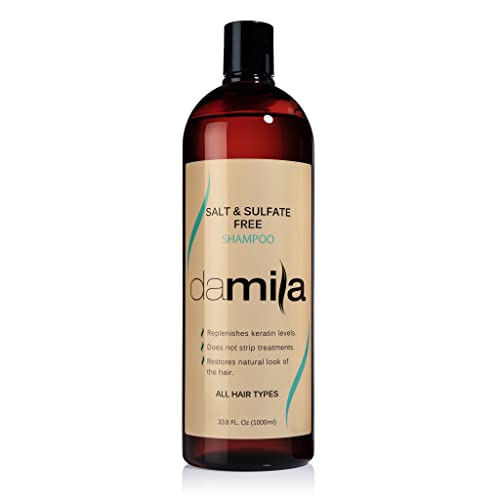 Damila Salt & Sulfate Free Shampoo for Keratin & Color Treated Hair - 33.8 Fl Oz - Damaged, Frizzy, Curly, Dry - Pack of 1
