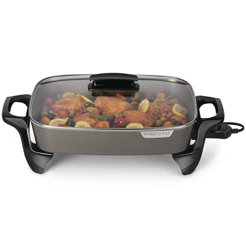 Electric Skillet 16-Inch Ceramic Nonstick Cooking Pan - Roast, Fry, Bake, Stew, Serve
