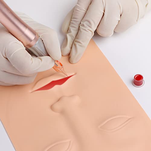 Beige Tattoo Practice Skin 10pcs for Face Permanent Makeup Silicone Skin Training