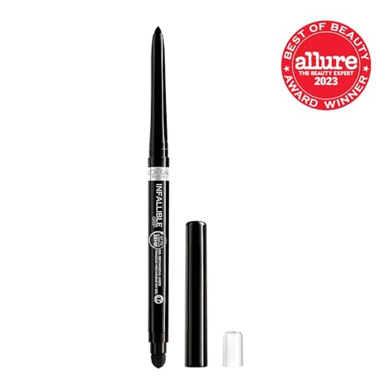 L'Oreal Paris Infallible Grip Mechanical Gel Eyeliner Pencil,Smudge-Resistant,Waterproof Eye Makeup with Up to 36HR Wear,Intense Black,0.01 Oz,(Pack of 2)