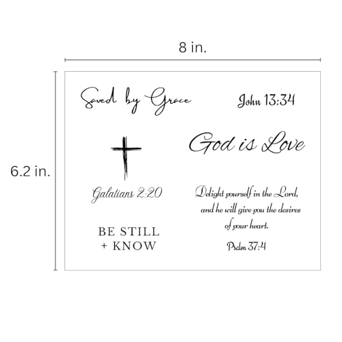 One Grace Love and Grace Christian Temporary Tattoos - Inspirational Scripture Selections - Christian Motivational Bible Verse Words and Cross Tattoos