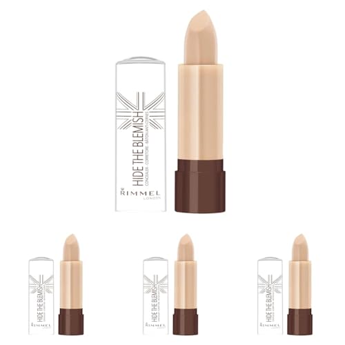 Rimmel Hide the Blemish Concealer Stick Ivory 0.16oz Pack of 4 - Clear Cap