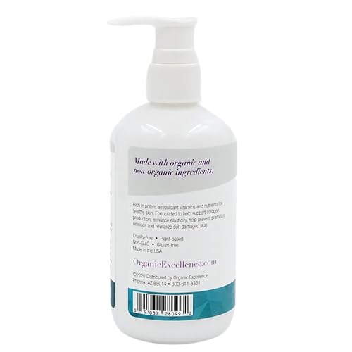 Organic Excellence Hand and Body Therapy All Natural Body Lotion for Women Men Kids - Organic Body Lotion For Dry Skin Rich, Natural Moisturizer For Daily Use, Unscented, Made in USA with Shea Butter