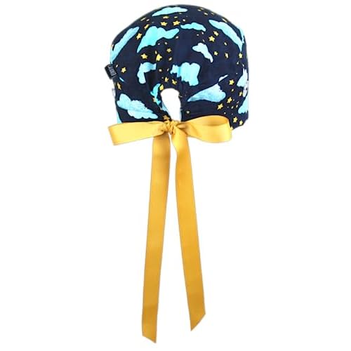 Scrub Cap for Women, Short Hair Style Scrub Caps, Working Hat, Head Cover with Ribbons and Buttons, Short Hair